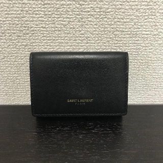 サンローラン(Saint Laurent)のサンローランパリ　折り財布　美品★　黒　レザー(財布)