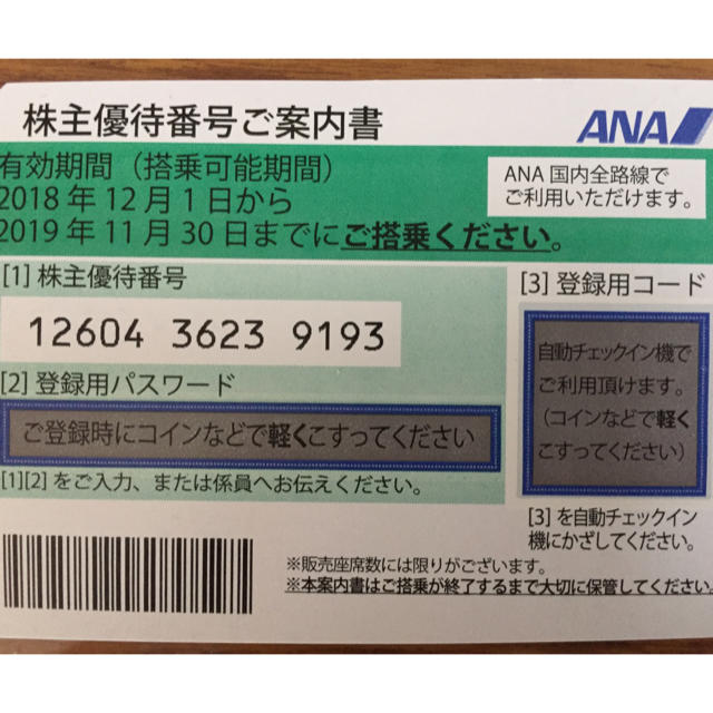 ANAの株主優待券((普通郵便でなら送料込み) チケットの優待券/割引券(その他)の商品写真