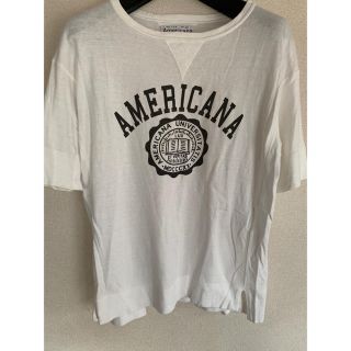 アメリカーナ(AMERICANA)の【くら様専用】Tシャツ カットソー Americana アメリカーナ 白 5分袖(Tシャツ(半袖/袖なし))