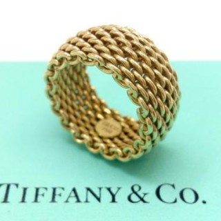 ティファニー(Tiffany & Co.)の♥ティファニー♥ K18YG サマセットリング 指輪 幅広 約9.5号 美品(リング(指輪))