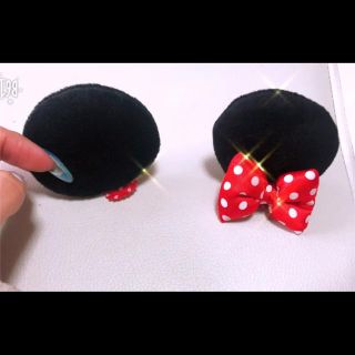 ミニーマウス(ミニーマウス)のミニーマウス 耳 ヘアピン コスプレ ヘアアクセサリー Minnie(キャラクターグッズ)