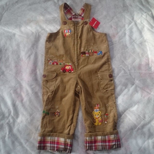 新品 ミキハウスプッチーくんオーバーオール100キッズ服男の子用(90cm~)