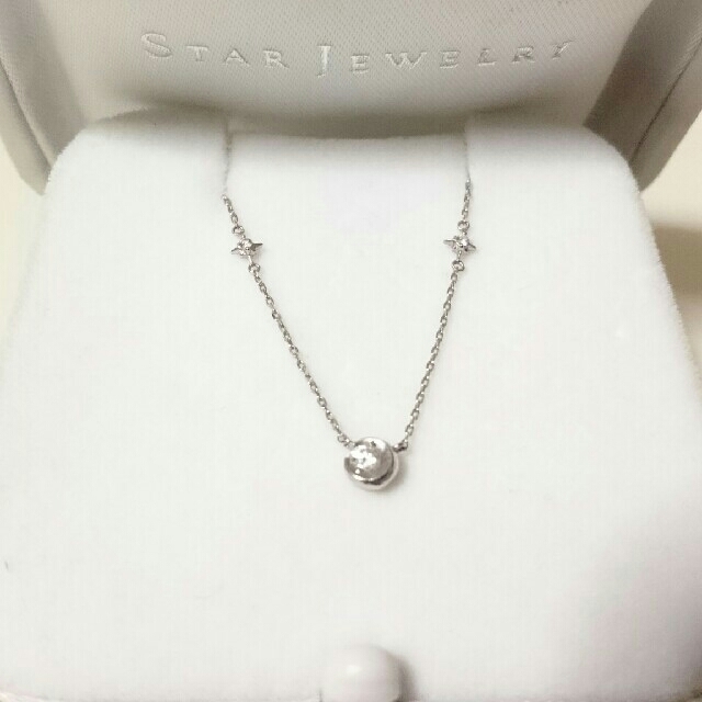 ⟡.·*.STAR JEWELRY K18WG ムーンセッティング-