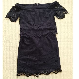 トップショップ(TOPSHOP)のブラックレースドレス(ミニドレス)