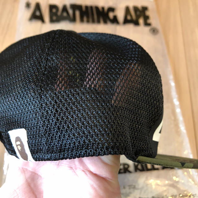 A BATHING APE(アベイシングエイプ)のAEP エイプ キッズ 帽子 キャップ カモ キッズ/ベビー/マタニティのこども用ファッション小物(帽子)の商品写真