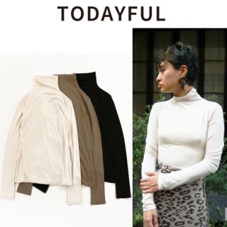 トゥデイフル(TODAYFUL)のTODAYFUL カットタートル タートルネック インナーニット 白 ホワイト(カットソー(長袖/七分))