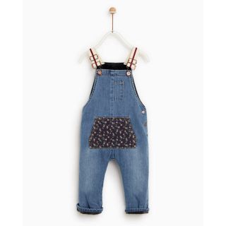 ザラキッズ(ZARA KIDS)のZARA 裏地付きデニムサロペット オーバーオール(カバーオール)