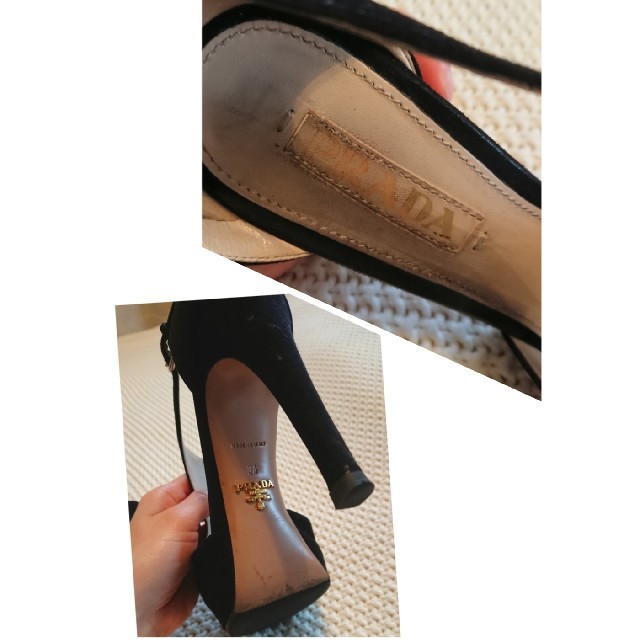 PRADA(プラダ)のPRADA 黒スエードヒール レディースの靴/シューズ(サンダル)の商品写真