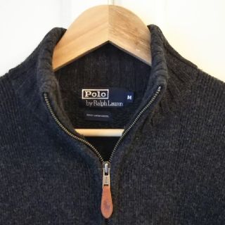 ポロラルフローレン(POLO RALPH LAUREN)の本物ポロラルフローレンRALPH LAUREN厚手フルジップニットMサイズ(ニット/セーター)