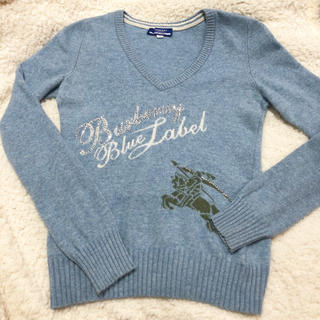 バーバリーブルーレーベル(BURBERRY BLUE LABEL)の【中古】BURBERRY BLUE LABEL Ｖネック ニット カシミヤ混(ニット/セーター)