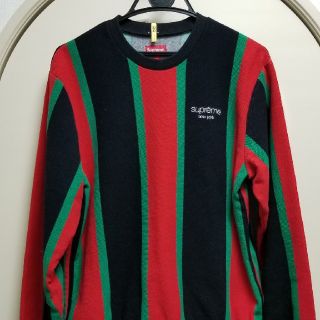 シュプリーム(Supreme)のSupreme VERTICAL STRIPED PIQUE CREWNECK(スウェット)