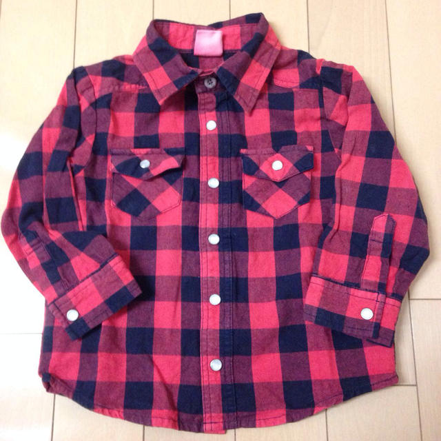 ブロックチェックシャツ 90cm キッズ/ベビー/マタニティのキッズ服男の子用(90cm~)(その他)の商品写真