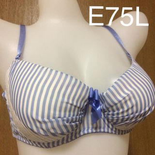 ストライプ ブラショー E75L ホワイト(ブラ&ショーツセット)