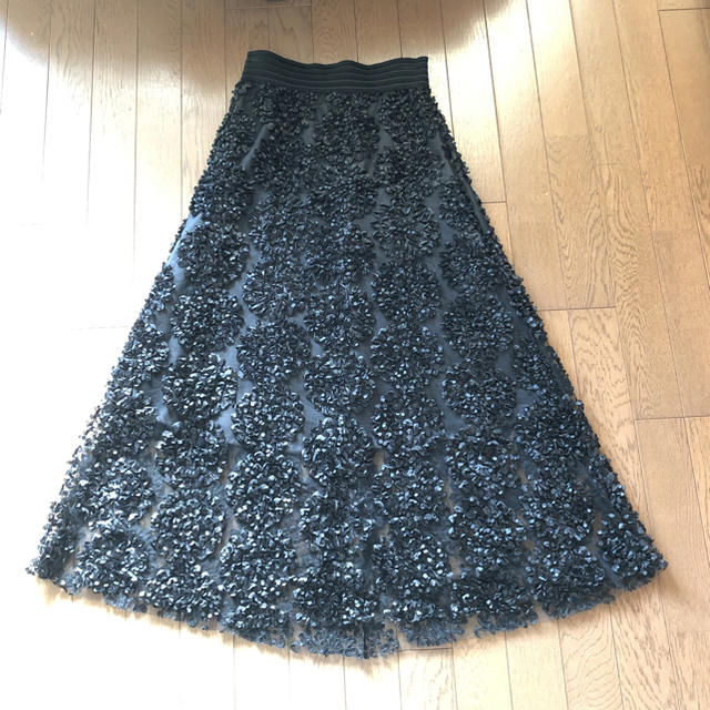 Chicwish(シックウィッシュ)の完売 新品未使用 Chicwish シックウィッシュ メッシュスカート 黒 レディースのスカート(ひざ丈スカート)の商品写真