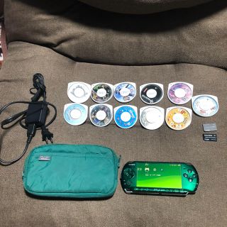 プレイステーションポータブル(PlayStation Portable)のPSP3000 大量ソフトセット メモリカード(携帯用ゲーム機本体)