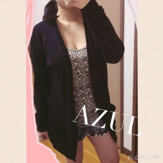 アズールバイマウジー(AZUL by moussy)のAZULカーディガン黒(カーディガン)