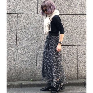 ページボーイ(PAGEBOY)のPAGEBOY 迷彩チュールスカート(ひざ丈スカート)