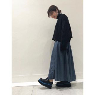 ジーナシス(JEANASIS)のJEANASIS シャイニープリーツロングスカート light blue(ロングスカート)