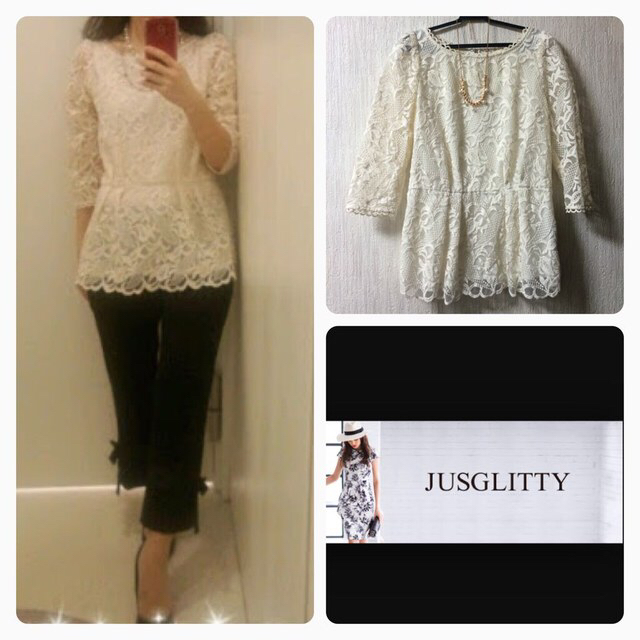 JUSGLITTY(ジャスグリッティー)のジャスグリッティー★レースカットソー レディースのトップス(カットソー(長袖/七分))の商品写真