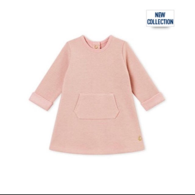 PETIT BATEAU(プチバトー)のPETIT BATEAU ラメスウェットワンピース 36m キッズ/ベビー/マタニティのキッズ服女の子用(90cm~)(ワンピース)の商品写真