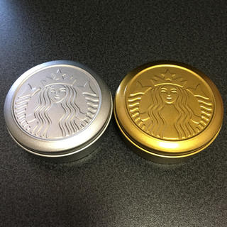 スターバックスコーヒー(Starbucks Coffee)のスターバックス 缶 シルバー ゴールド(小物入れ)