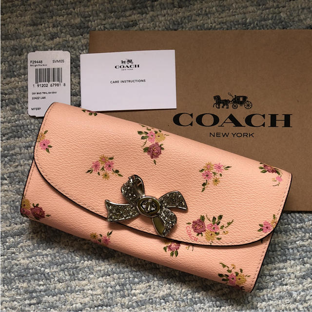 オープンポケット×1新品  COACH  コーチ  フローラル 長財布