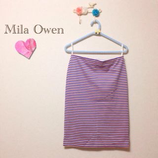 ミラオーウェン(Mila Owen)のミラオーウェン＊ボーダータイトスカート(ひざ丈スカート)