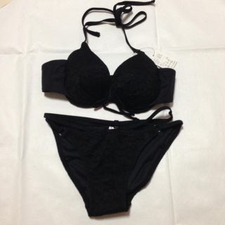 ホルターネック ビキニ 黒 11号Ｌ(水着)