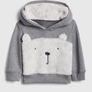 ベビーギャップ(babyGAP)のボアクマパーカー 足跡ウエストゴムパンツ(ニット/セーター)