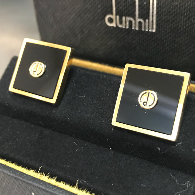 Dunhill スクエア オニキス カフス カフリンクス ダンヒル