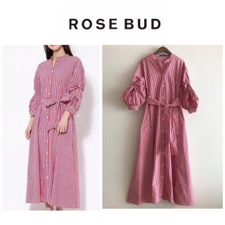 ローズバッド(ROSE BUD)のROSE BUD★  ストライプ シャツ ワンピース(ロングワンピース/マキシワンピース)