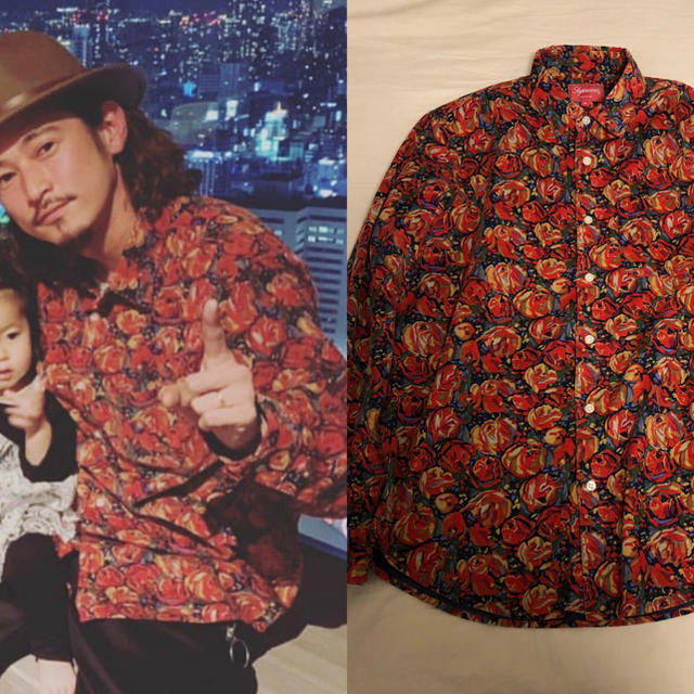 M 窪塚着用 Supreme 18aw Roses Corduroy Shirt - シャツ