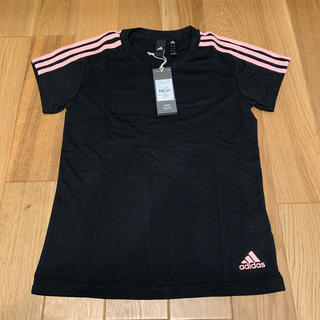 アディダス(adidas)のアディダス Tシャツ 黒×ピンク レディース M(Tシャツ(半袖/袖なし))