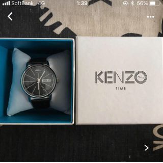 KENZO ケンゾー 腕時計 ラウンドフェイス レザーベルトタイガー刻印