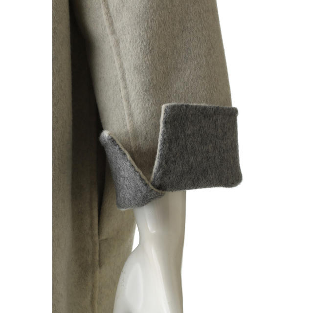 ENFOLD(エンフォルド)のエンフォルド ENFOLD ウール リバー ノーカラー コート レディースのジャケット/アウター(ロングコート)の商品写真