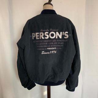 90's PERSON'S パーソンズ　ロゴ刺繍　切り替えデザインブルゾン