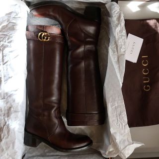 グッチ(Gucci)のGucci  ロングブーツ  👢 ダークブラウン(ブーツ)