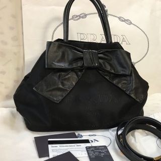 プラダ(PRADA)のプラダ 新作 国内正規品  現行完売品 定価17万 1BG068 リボンバッグ(トートバッグ)