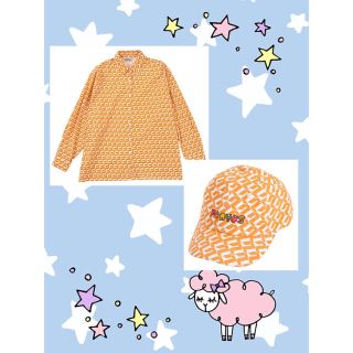 プニュズ(PUNYUS)のPUNYUS❤︎モノグラム柄シャツ&キャップ❤︎サイズ3❤︎2点セット(シャツ/ブラウス(長袖/七分))