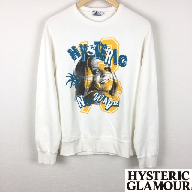 HYSTERIC GLAMOUR(ヒステリックグラマー)の新品同様品 ヒステリックグラマー 長袖スウェット トレーナー ホワイト サイズS メンズのトップス(スウェット)の商品写真