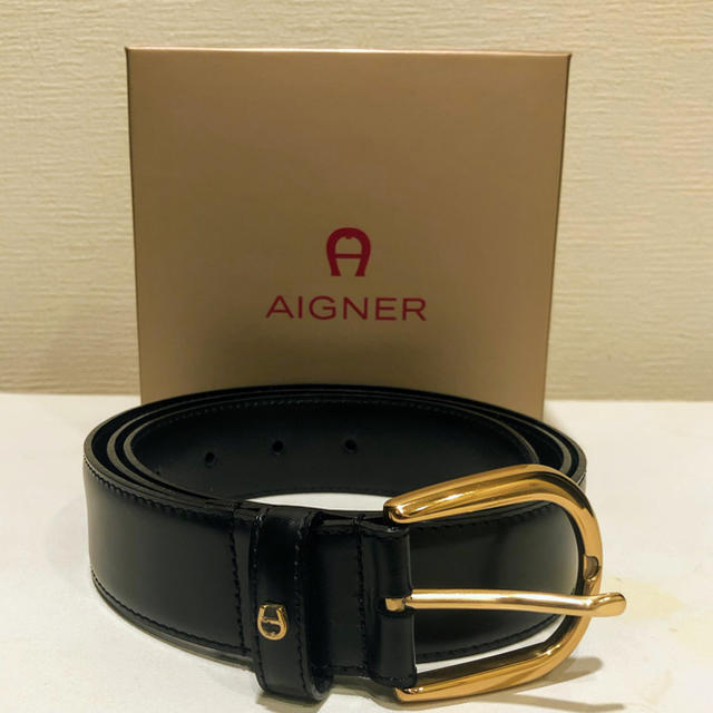 AIGNER - AIGNER アイグナー 本革ベルト 黒 美品の通販 by mihomiho's shop｜アイグナーならラクマ