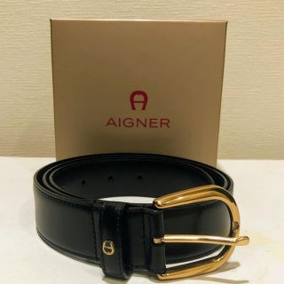 アイグナー(AIGNER)のAIGNER  アイグナー 本革ベルト 黒 美品(ベルト)