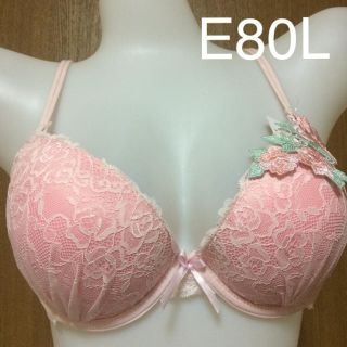 白レース ブラショー E80L ピンク(ブラ&ショーツセット)