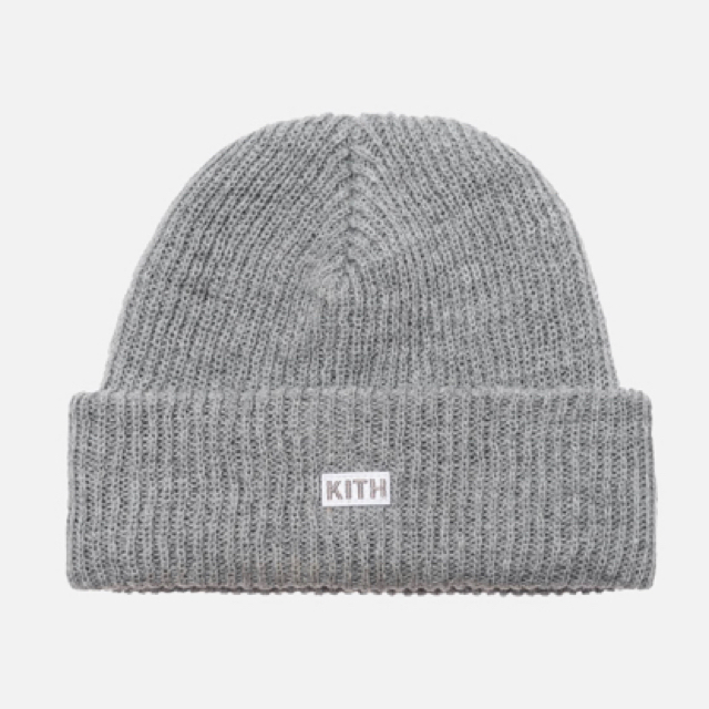 [正規品] KITH CLASSIC LOGO KNIT BEANIE GREY