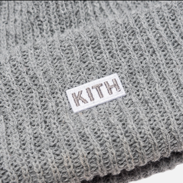 [正規品] KITH CLASSIC LOGO KNIT BEANIE GREY 1