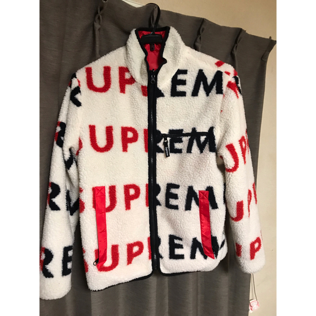 Supreme -  supreme Reversible logo fleece jacket