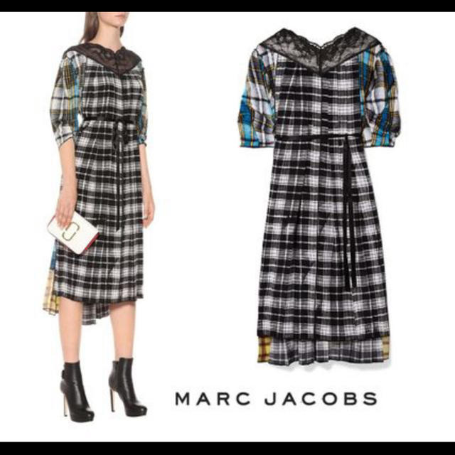 MARC JACOBS(マークジェイコブス)のMARC JCOBS チェック シルク ワンピース レディースのワンピース(ロングワンピース/マキシワンピース)の商品写真