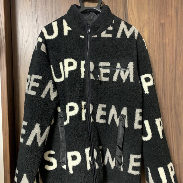 Supreme - supreme reversible logo fleece jacket L