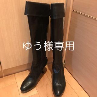 ザファースト(THE FIRST)のTHE FIRST 購入 本革 ロングブーツ 黒 37サイズ(ブーツ)