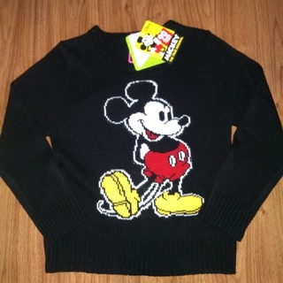 ディズニー(Disney)のミッキー　セーター　黒　130(ニット)